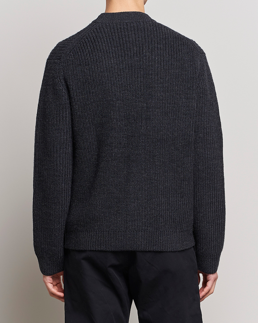 Men | Sweaters & Knitwear | Tiger of Sweden | Reiner Wool Cardigan Dark Grey Mel