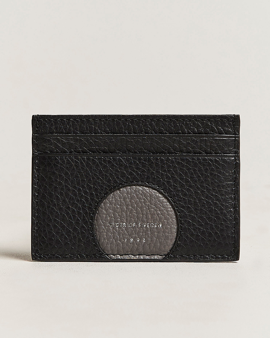 Men | Tiger of Sweden Wharf Cow Leather Cardholder Black | Tiger of Sweden | Wharf Cow Leather Cardholder Black