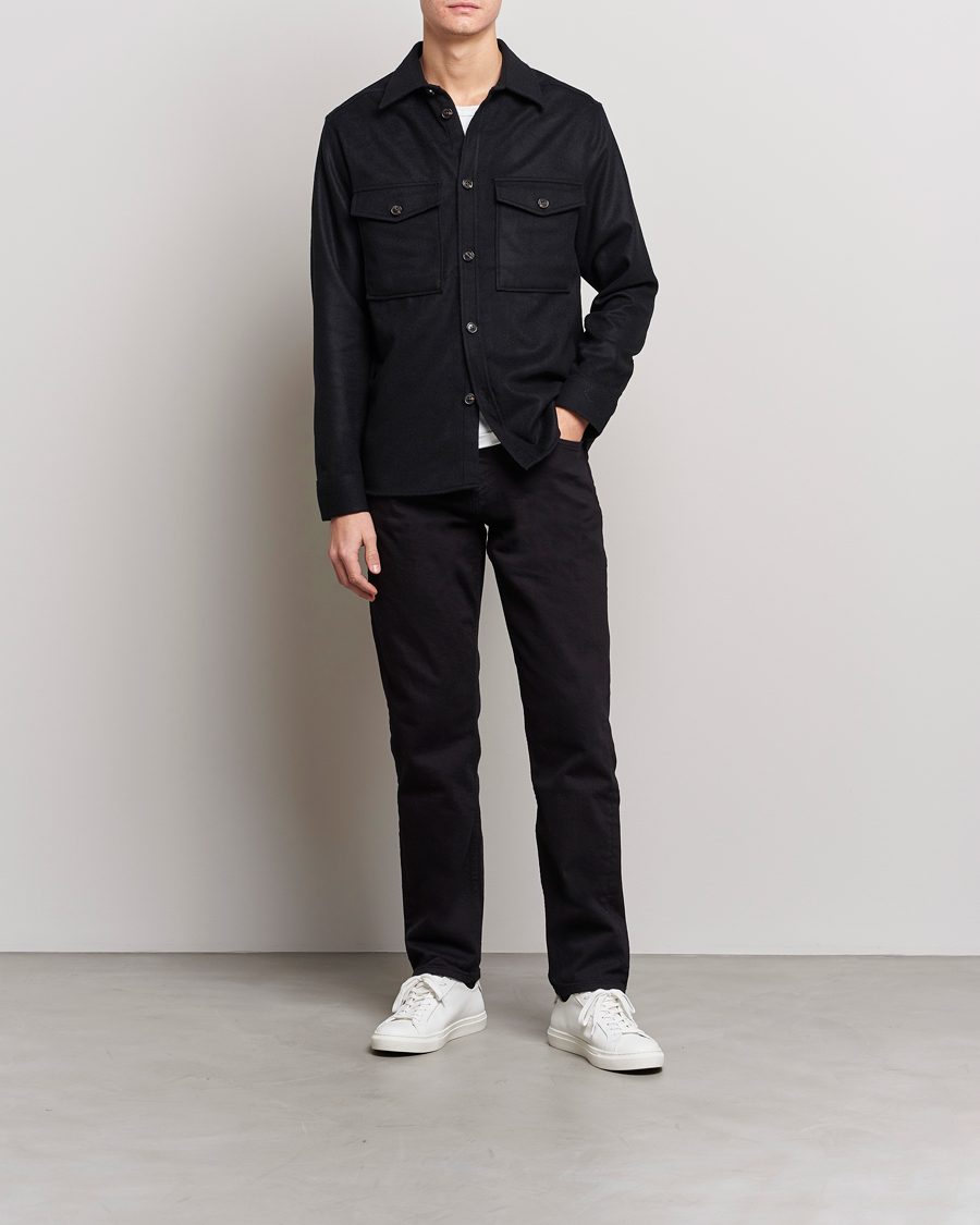 Men |  | J.Lindeberg | Silas Regular Wool Mix Overshirt Black