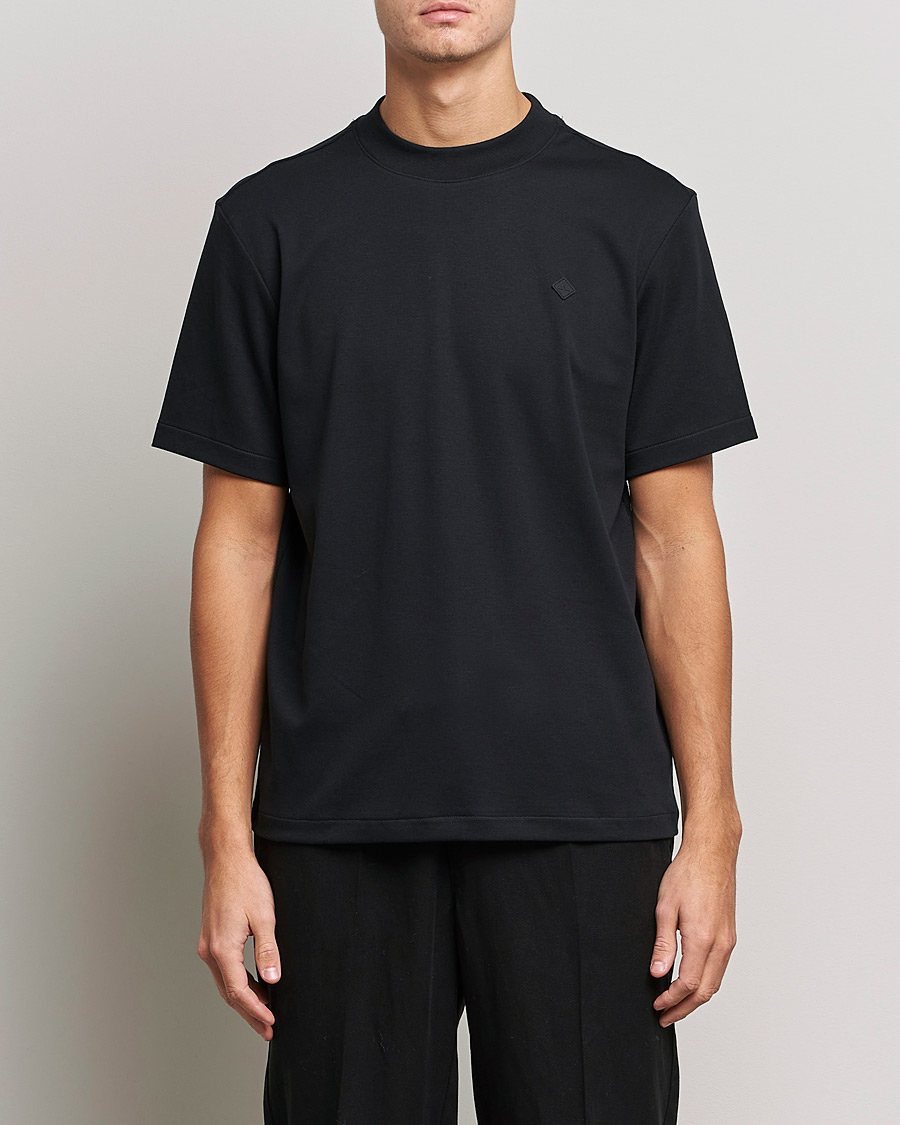 Men | T-Shirts | J.Lindeberg | Adnan Patch Mock Neck Tee Black