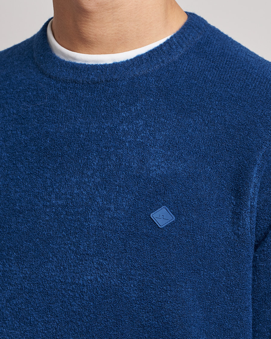 Men | Sweaters & Knitwear | J.Lindeberg | Yuri Merino Logo Crew Neck Sweater Navy Peony