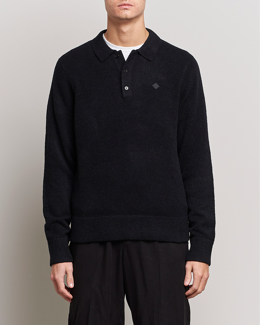 Men | Knitted Polo Shirts | J.Lindeberg | Yann Merino Logo PoloShirt Black