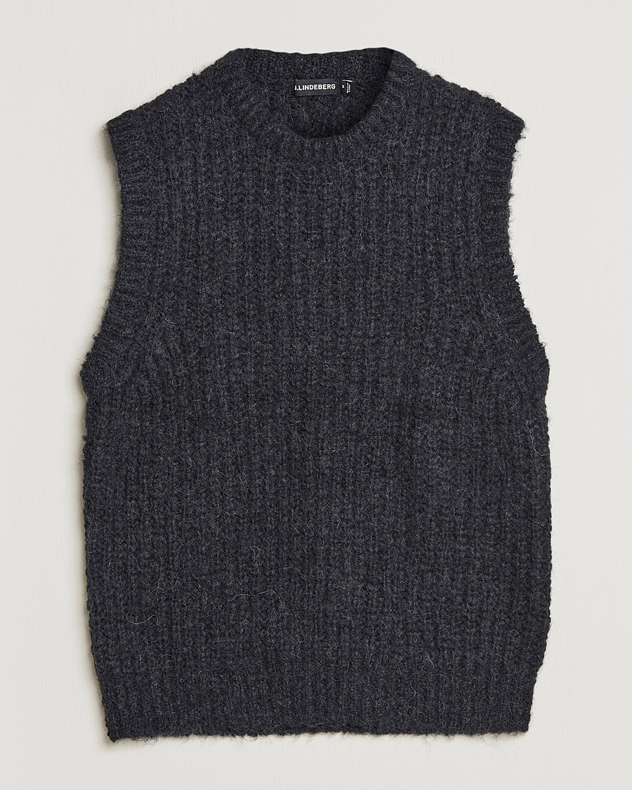 Men | Sweaters & Knitwear | J.Lindeberg | Alfons Wool Slipover Black