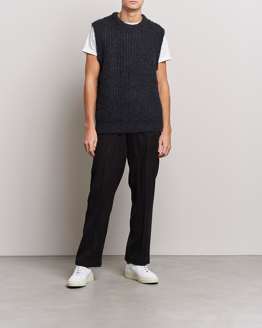Men | Sweaters & Knitwear | J.Lindeberg | Alfons Wool Slipover Black