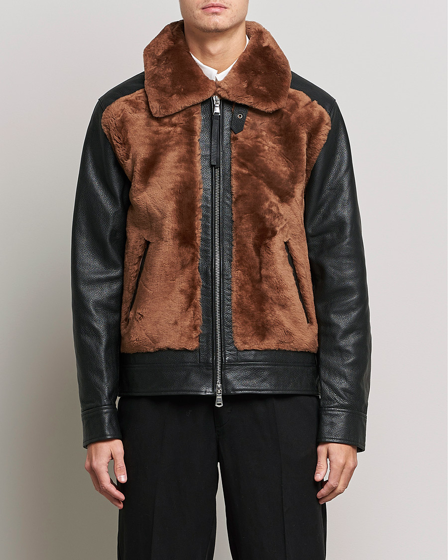 Men |  | J.Lindeberg | Grizzly Sheepskin Leather Jacket Chipmunk