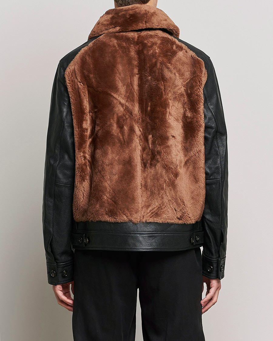 Men | Coats & Jackets | J.Lindeberg | Grizzly Sheepskin Leather Jacket Chipmunk