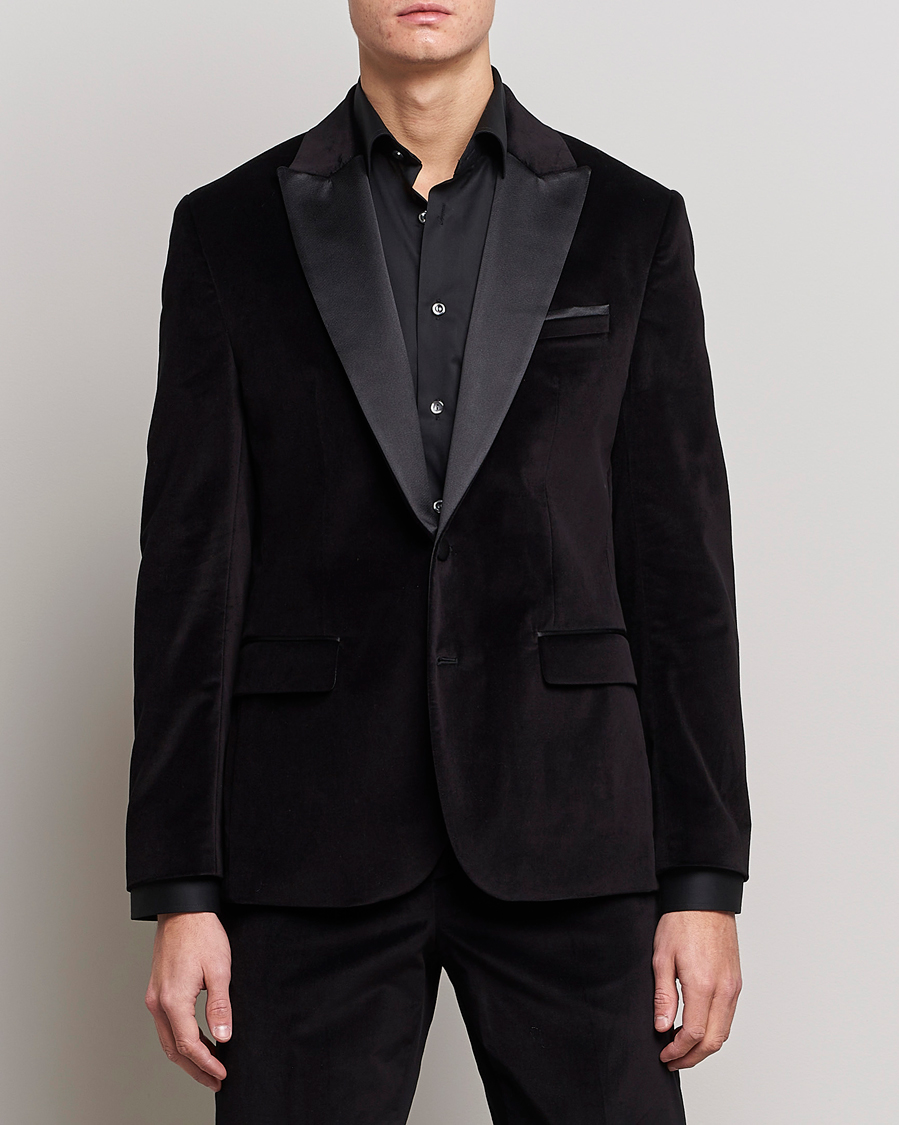 Men | Suit Jackets | J.Lindeberg | Lenny Velvet Blazer Black