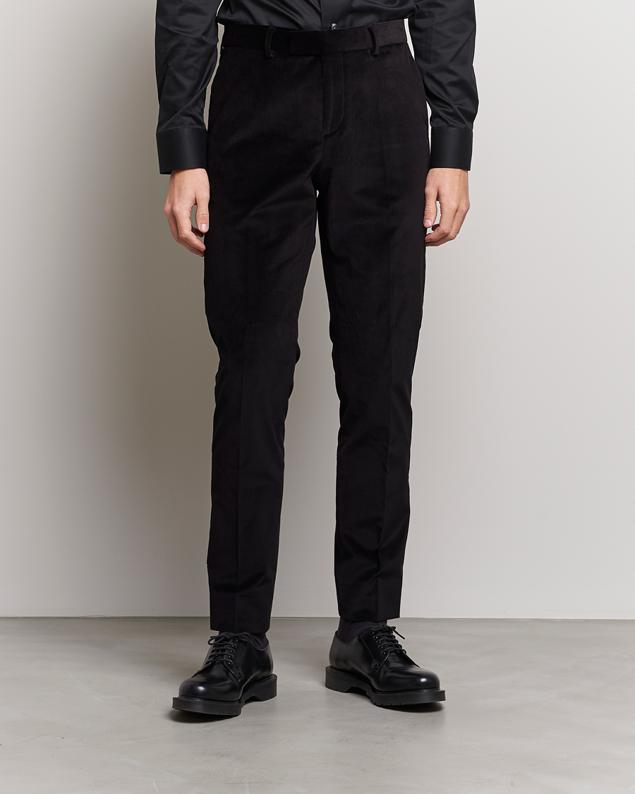 Men | Trousers | J.Lindeberg | Liam Velvet Trousers Black