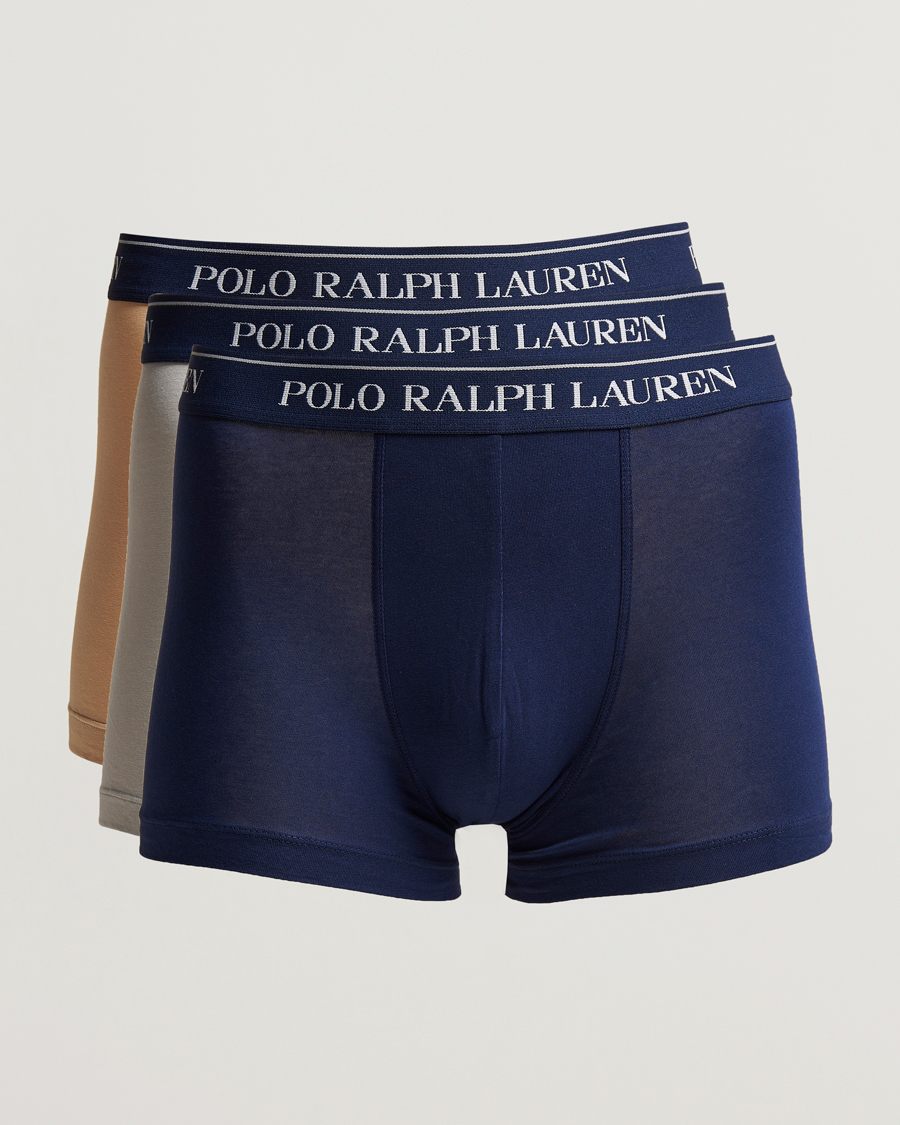 Men | Underwear & Socks | Polo Ralph Lauren | 3-Pack Trunk Grey/Navy/Sand