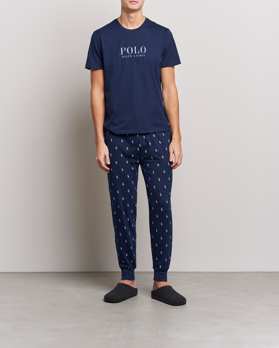 Men | T-Shirts | Polo Ralph Lauren | Cotton Logo Crew Neck T-Shirt Navy