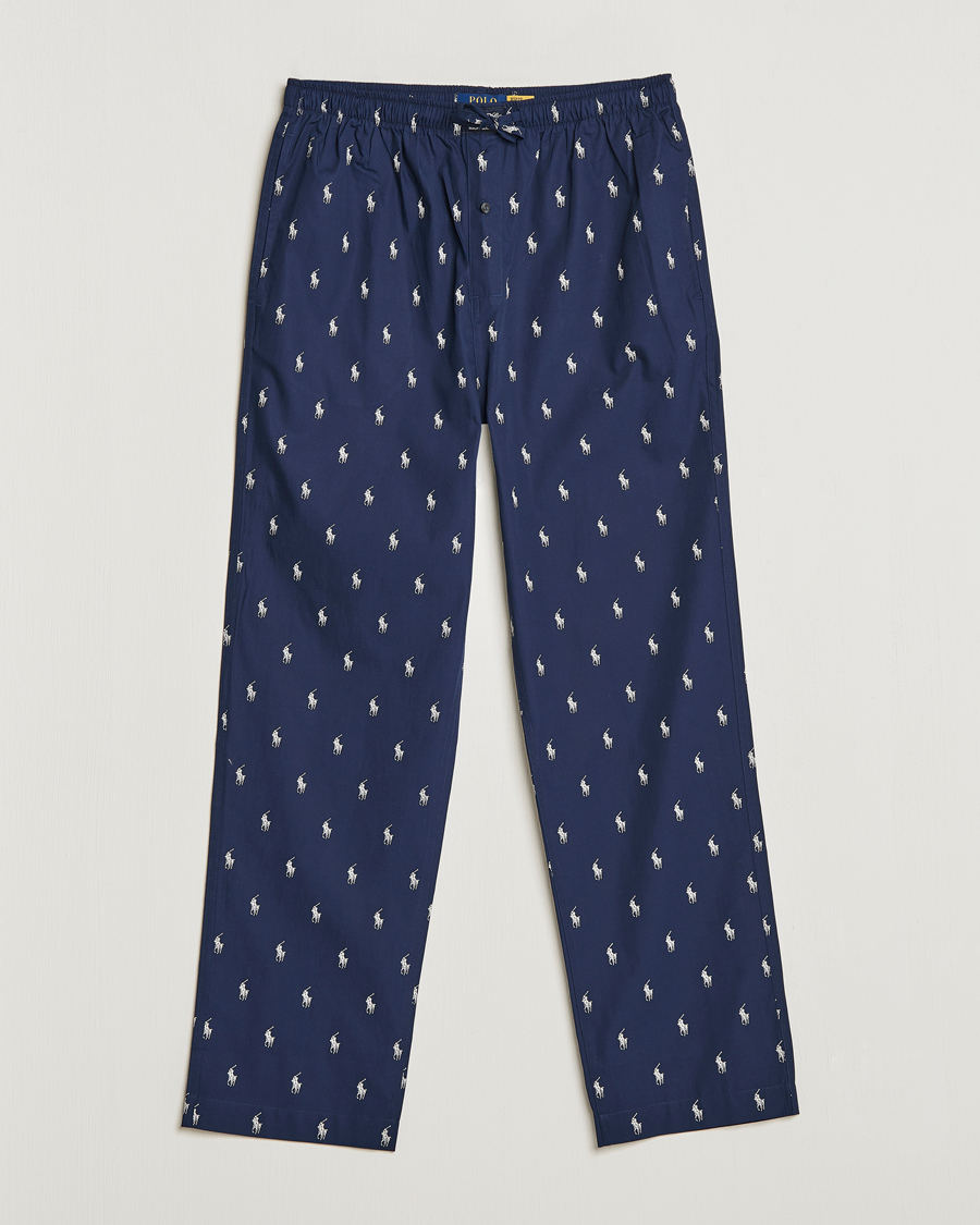 Men | Pyjamas & Robes | Polo Ralph Lauren | Cotton Printed Pony Pyjama Pants Navy