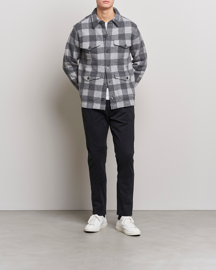 Men |  | Polo Ralph Lauren | Checked Wool Overshirt Jacket Grey Multi