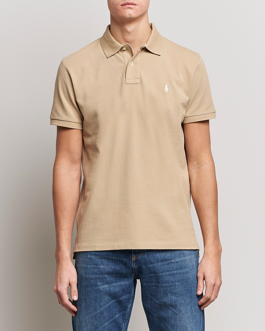 Men | Polo Shirts | Polo Ralph Lauren | Custom Slim Fit Polo Coastal Beige