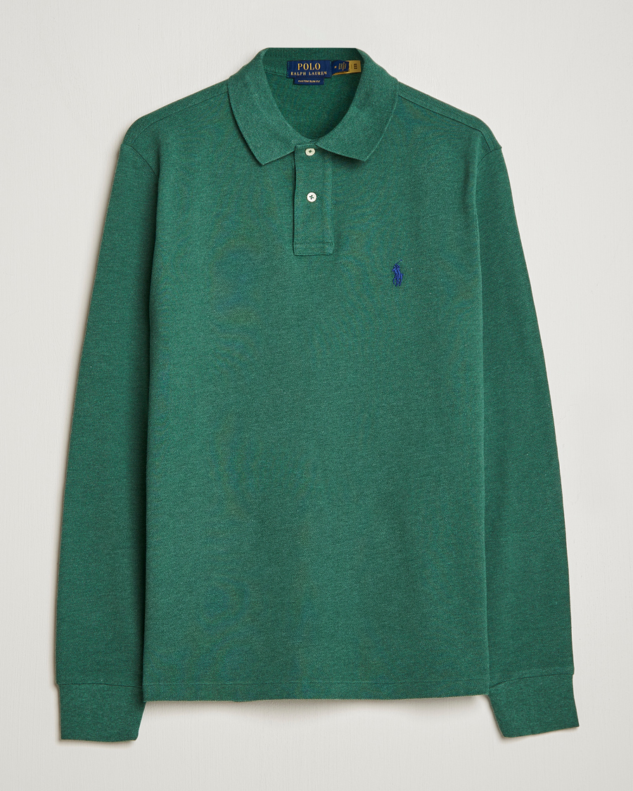 Men | Sweaters & Knitwear | Polo Ralph Lauren | Custom Slim Fit Long Sleeve Polo Verano Green Heather