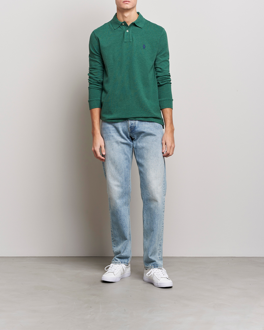 Men | Sweaters & Knitwear | Polo Ralph Lauren | Custom Slim Fit Long Sleeve Polo Verano Green Heather