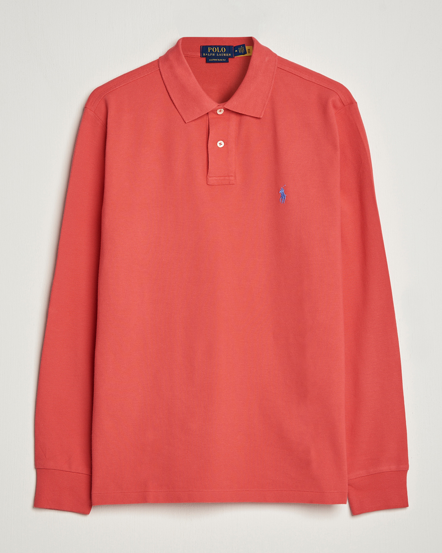 Men | Sweaters & Knitwear | Polo Ralph Lauren | Custom Slim Fit Long Sleeve Polo Starboard Red
