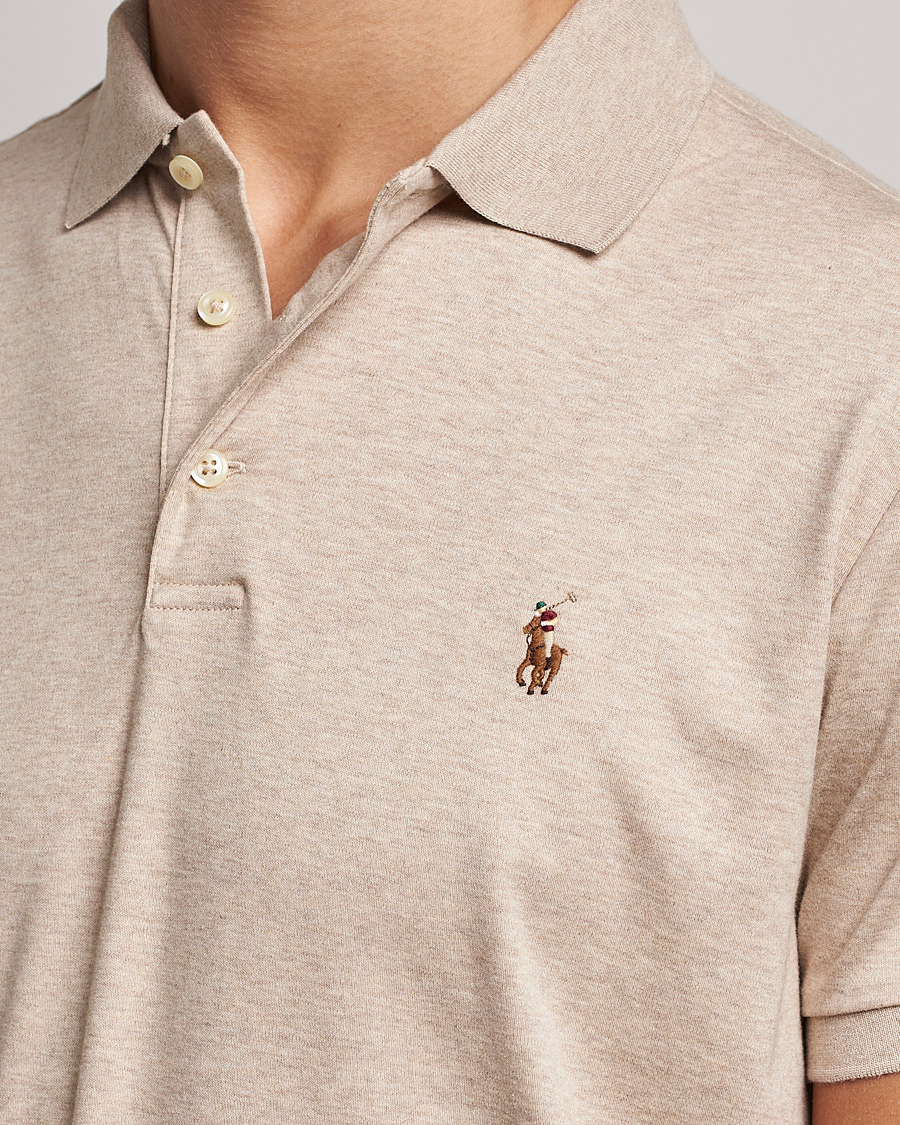 Men | Polo Shirts | Polo Ralph Lauren | Luxury Pima Cotton Polo Sand Heather