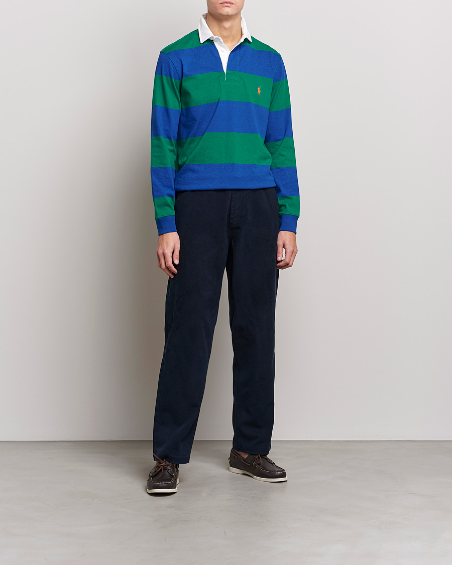 Men | Sweaters & Knitwear | Polo Ralph Lauren | Jersey Striped Rugger Blue/Green