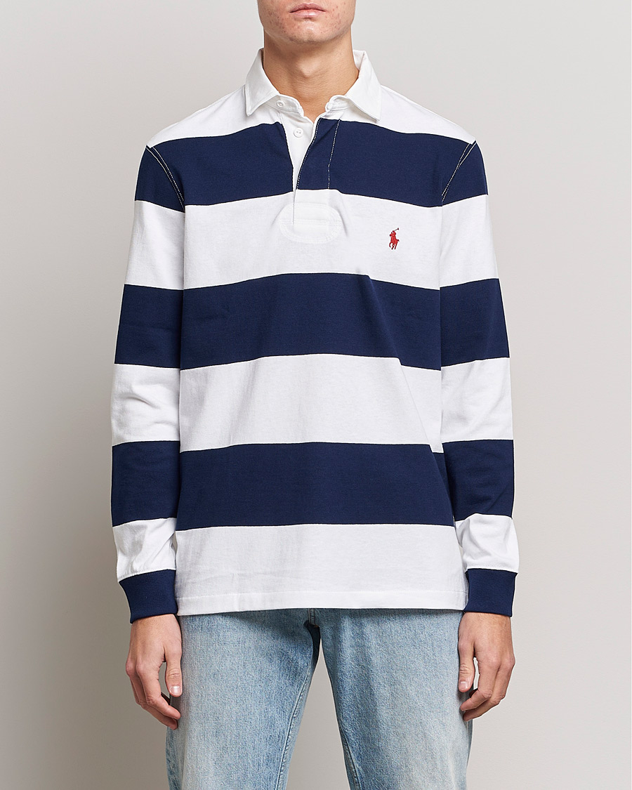 Men | Rugby Shirts | Polo Ralph Lauren | Striped Rugger Navy/White