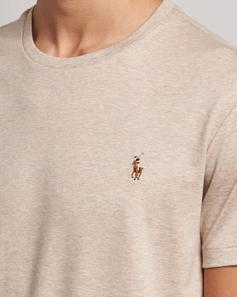 Men | T-Shirts | Polo Ralph Lauren | Luxury Pima Cotton Crew Neck T-Shirt Sand Heather