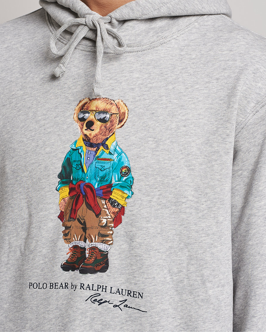 Polo Ralph Lauren Magic Fleece Printed Bear Hoodie Andover Heather
