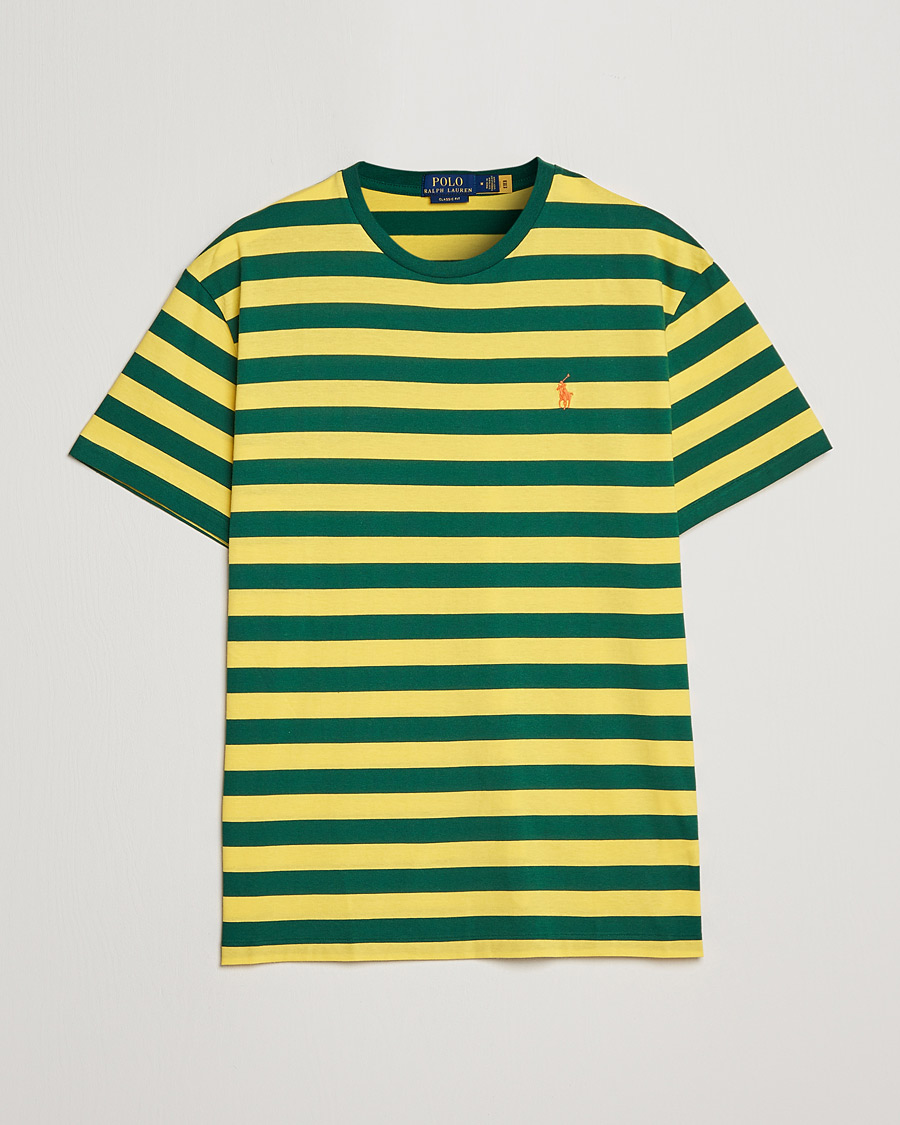 Men | T-Shirts | Polo Ralph Lauren | Striped Crew Neck T-Shirt Lemon/Green