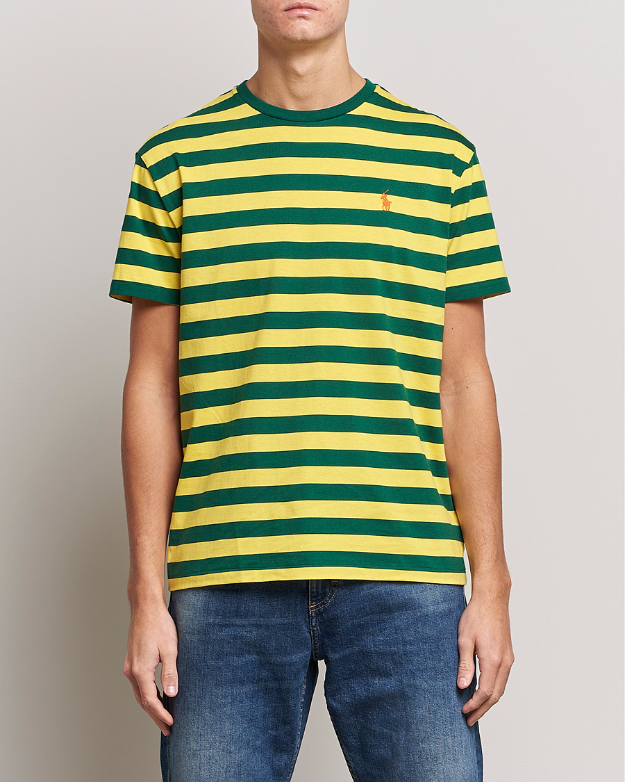 Men |  | Polo Ralph Lauren | Striped Crew Neck T-Shirt Lemon/Green