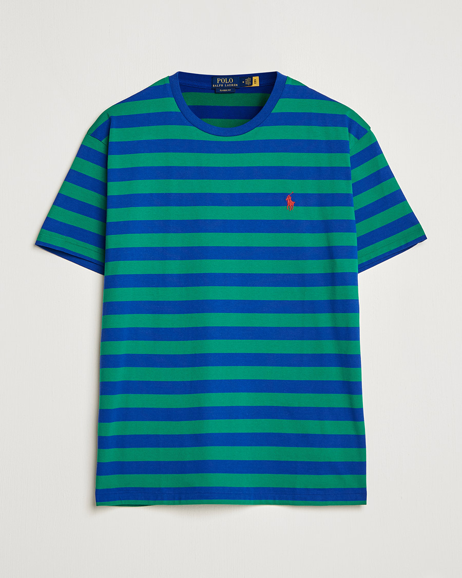 Men | T-Shirts | Polo Ralph Lauren | Striped Crew Neck T-Shirt Green/Navy