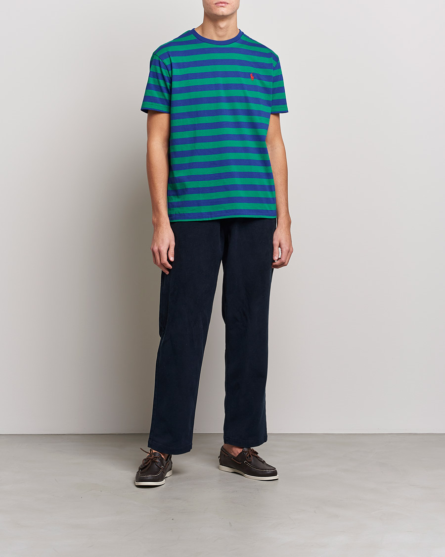 Men | T-Shirts | Polo Ralph Lauren | Striped Crew Neck T-Shirt Green/Navy