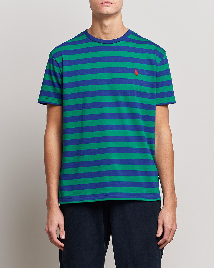 Polo Ralph Lauren Striped Crew Neck T-Shirt Green/Navy at 