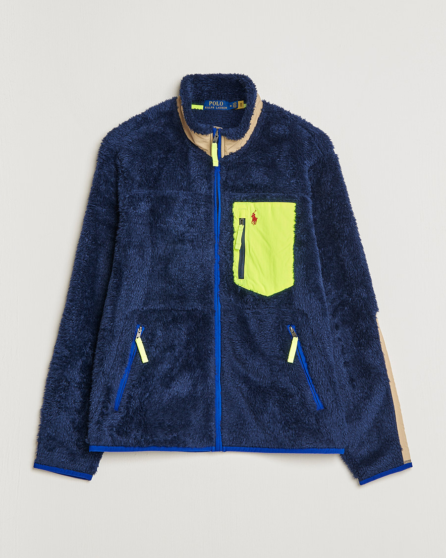 Men | Sweaters & Knitwear | Polo Ralph Lauren | Curly Sherpa Full Zip Navy Multi