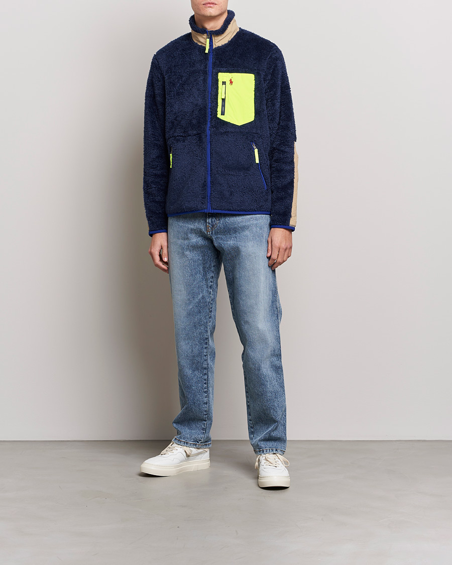 Men | Sweaters & Knitwear | Polo Ralph Lauren | Curly Sherpa Full Zip Navy Multi