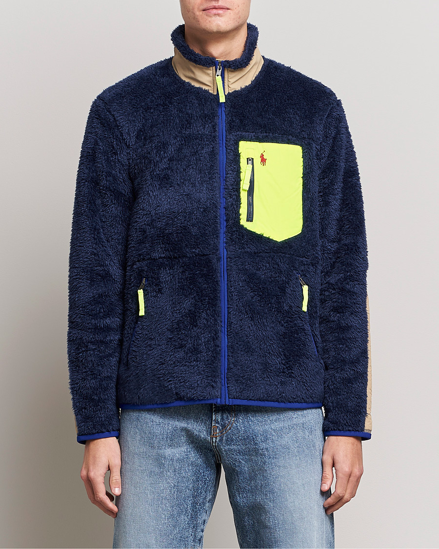 Men | Fleece Sweaters | Polo Ralph Lauren | Curly Sherpa Full Zip Navy Multi