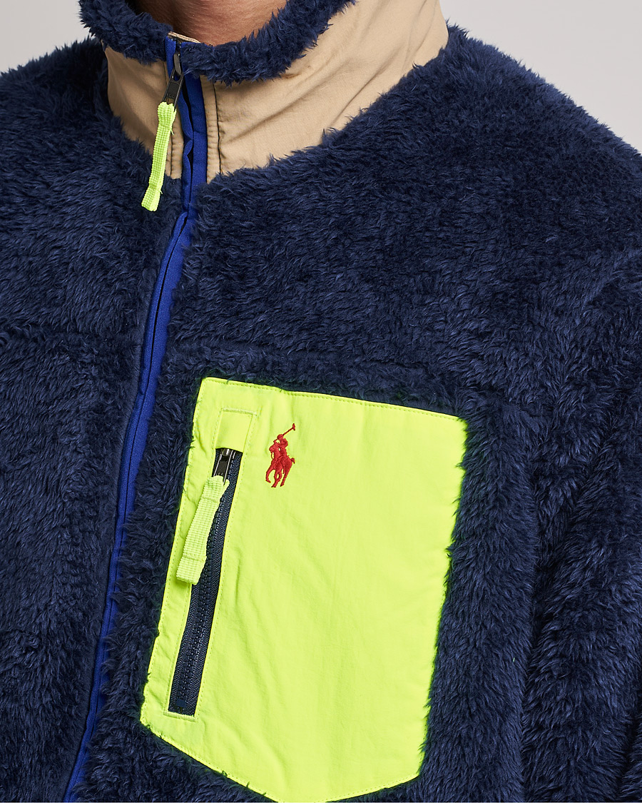Men | Sweaters & Knitwear | Polo Ralph Lauren | Curly Sherpa Full Zip Navy Multi