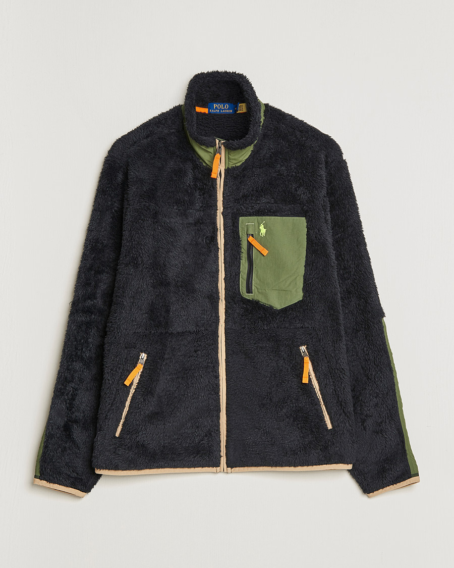 Men | Sweaters & Knitwear | Polo Ralph Lauren | Curly Sherpa Full Zip Black Multi