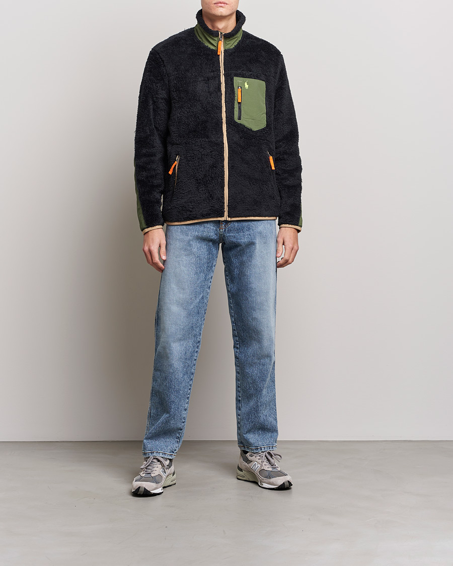 Men | Sweaters & Knitwear | Polo Ralph Lauren | Curly Sherpa Full Zip Black Multi