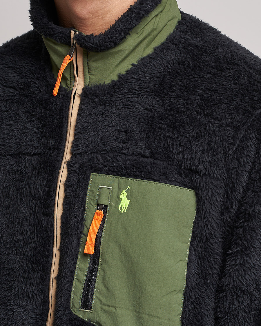 Men | Sweaters & Knitwear | Polo Ralph Lauren | Curly Sherpa Full Zip Black Multi