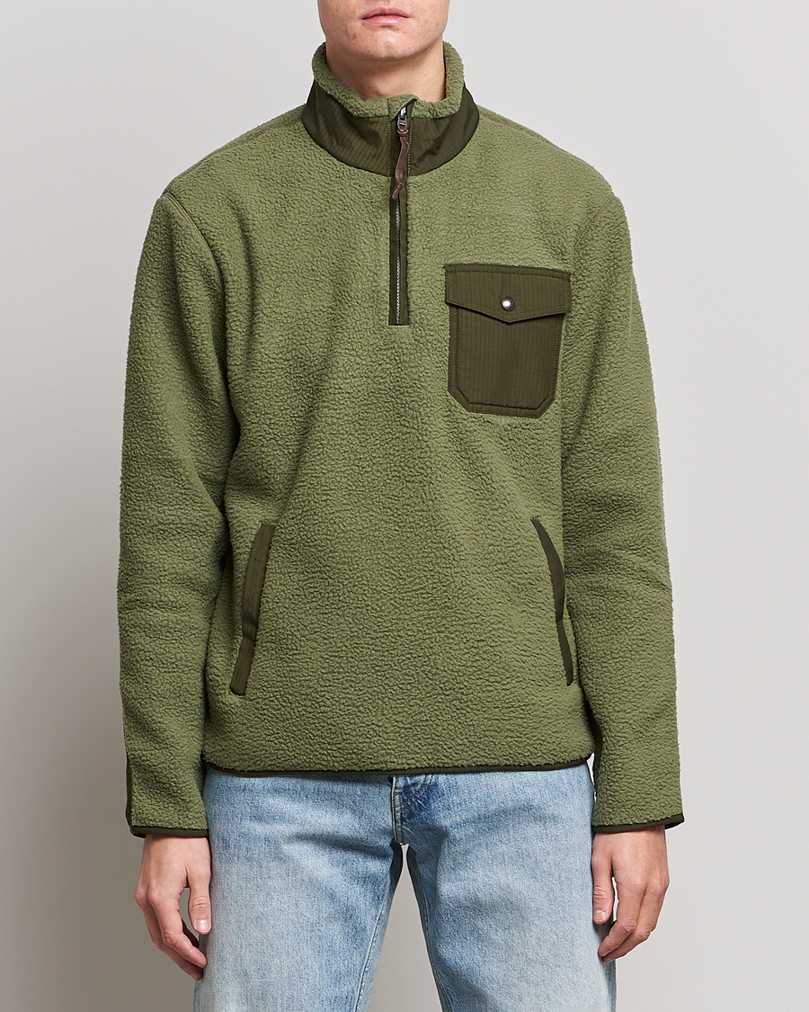 Men | Fleece Sweaters | Polo Ralph Lauren | Curly Sherpa Half Zip Company Olive