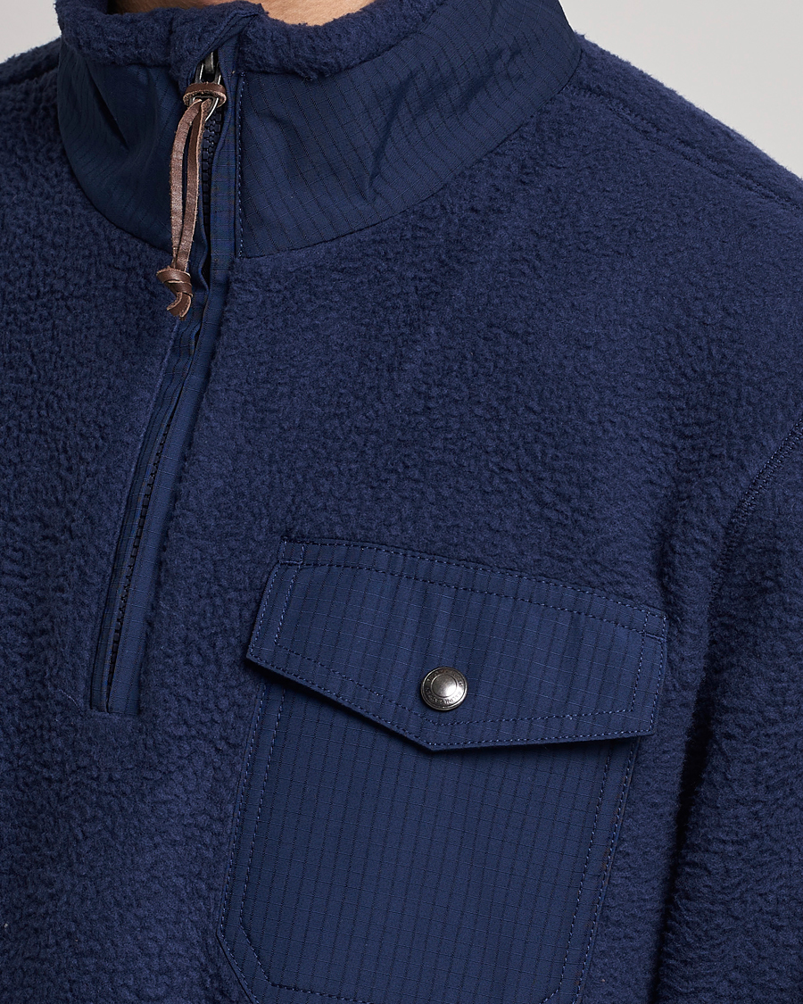 Men | Sweaters & Knitwear | Polo Ralph Lauren | Curly Sherpa Half Zip Newport Navy