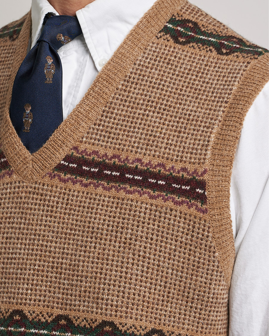 Men | Sweaters & Knitwear | Polo Ralph Lauren | Wool Fairisle Vest Camel