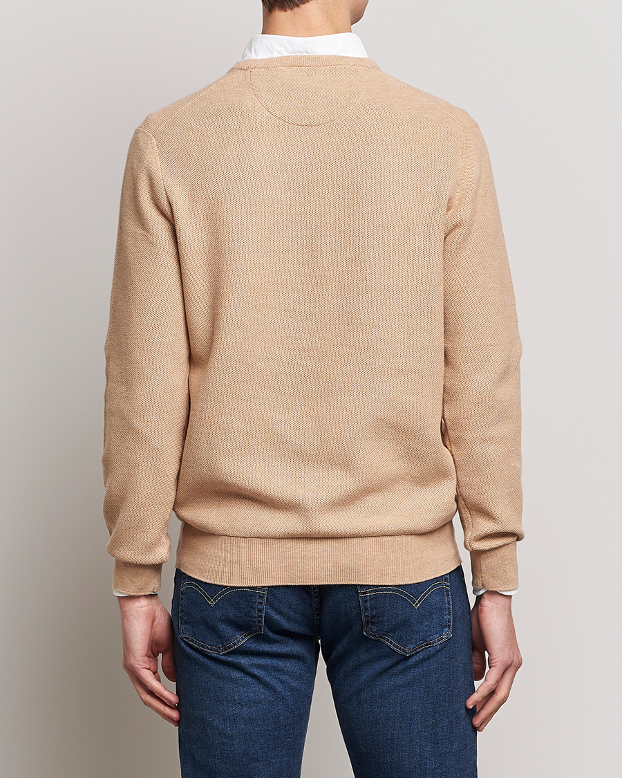 Men | Sweaters & Knitwear | Polo Ralph Lauren | Textured Knitted Crew Neck Camel Melange