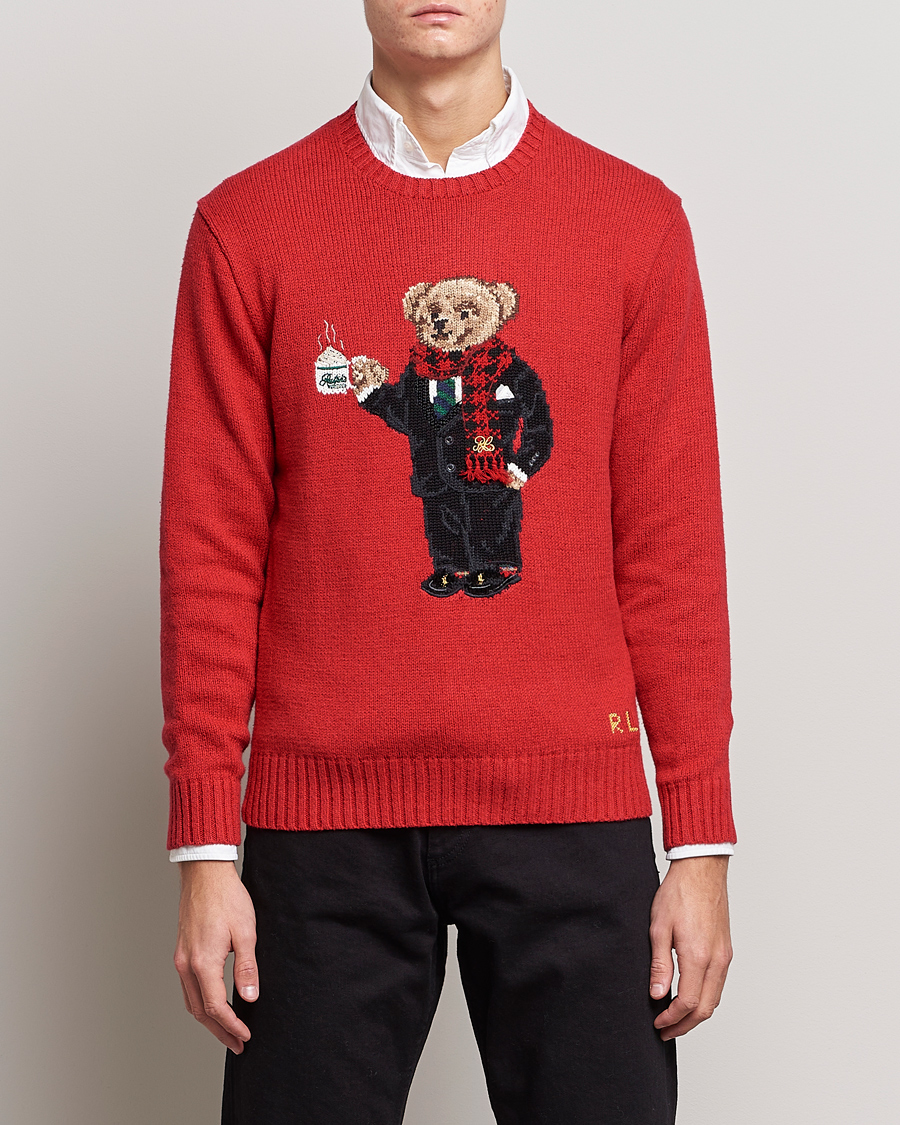 Men | Knitted Jumpers | Polo Ralph Lauren | Lunar New Year Bear Knitted Sweater Red