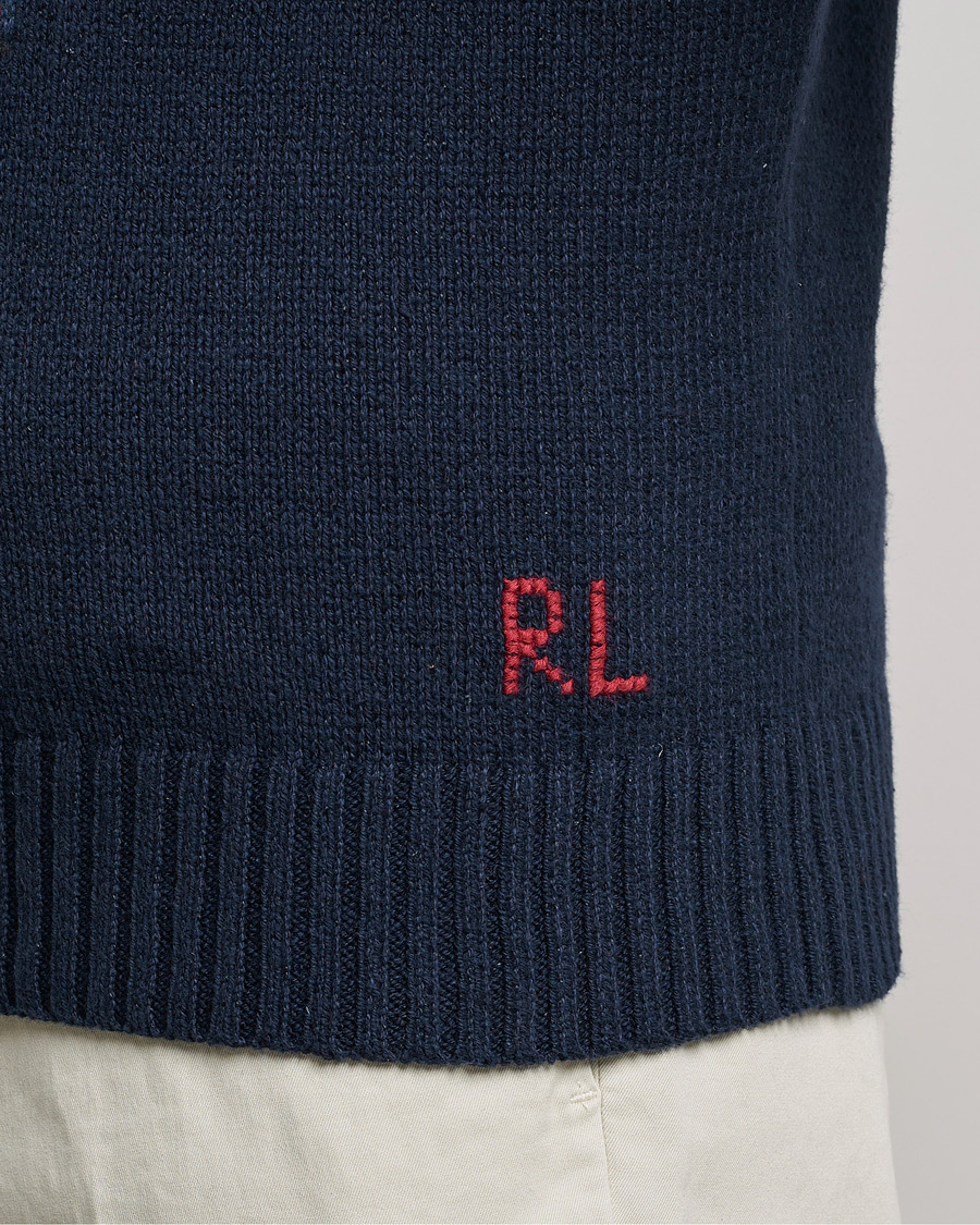 Men | Sweaters & Knitwear | Polo Ralph Lauren | Flag Bear Knitted Sweater Navy