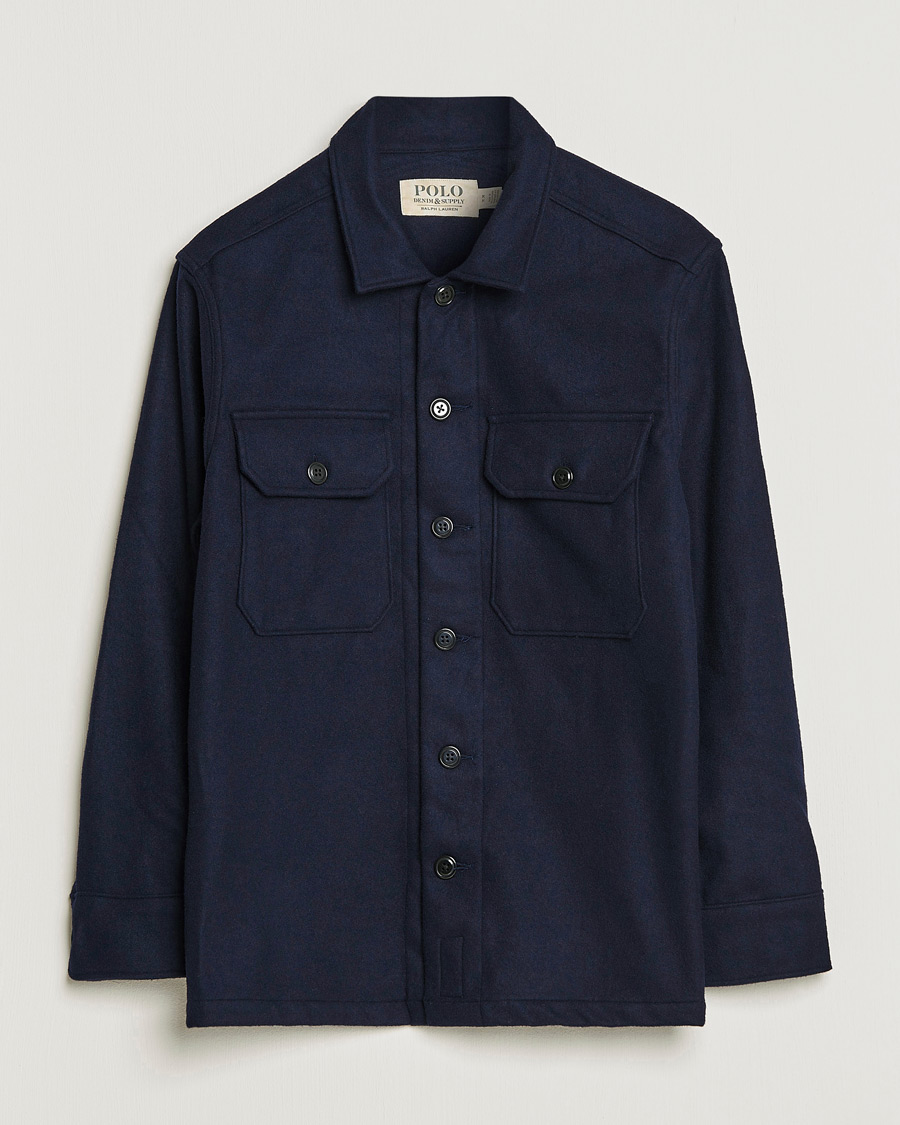 Men | Shirts | Polo Ralph Lauren | Wool/Nylon Pocket Overshirt Collection Navy