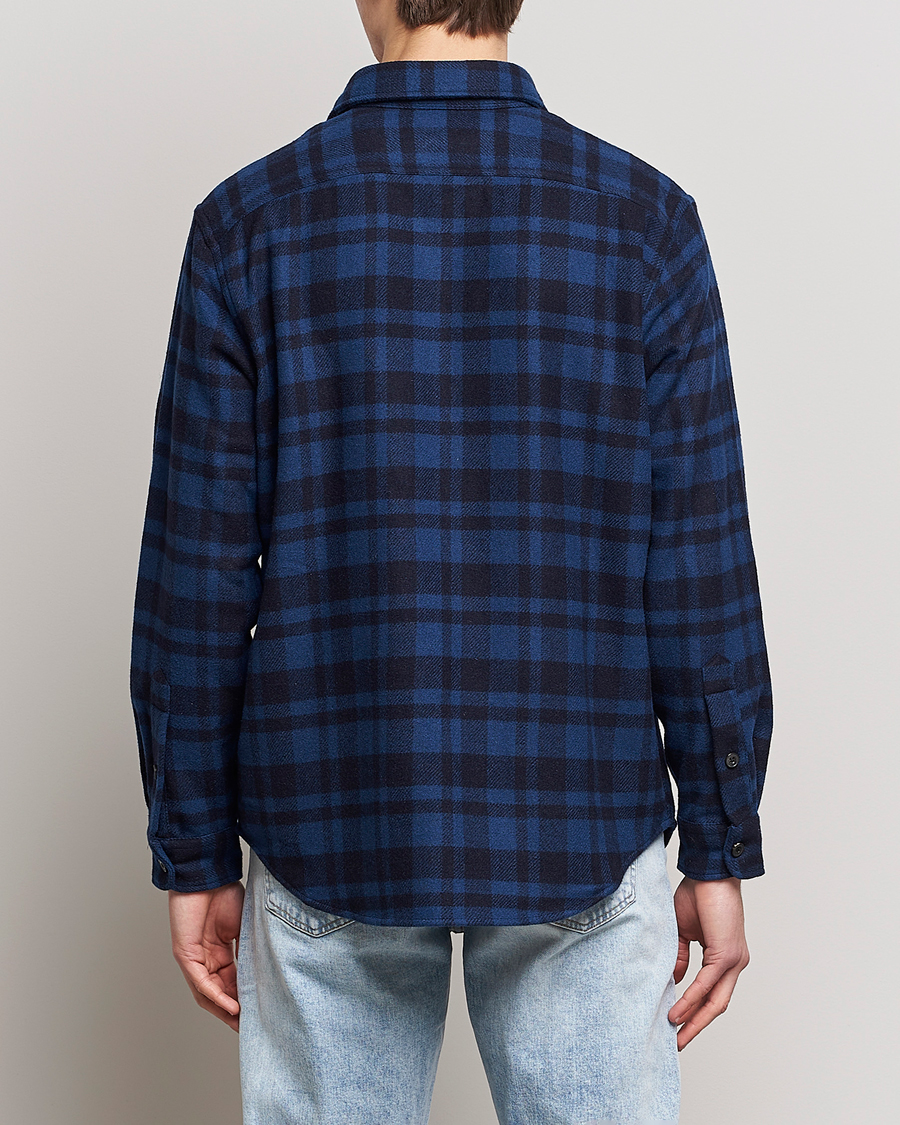 Men | Shirts | Polo Ralph Lauren | Wool Blend Checked Overshirt Blue/Navy