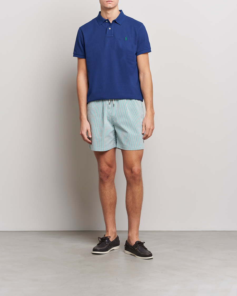 Men | Swimwear | Polo Ralph Lauren | Recycled Traveler Seersucker Swimshorts Green