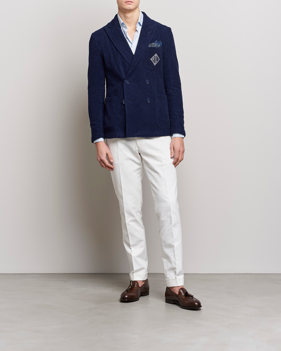 Men | Blazers | Ralph Lauren Purple Label | Knitted Terry Cloth Blazer Navy