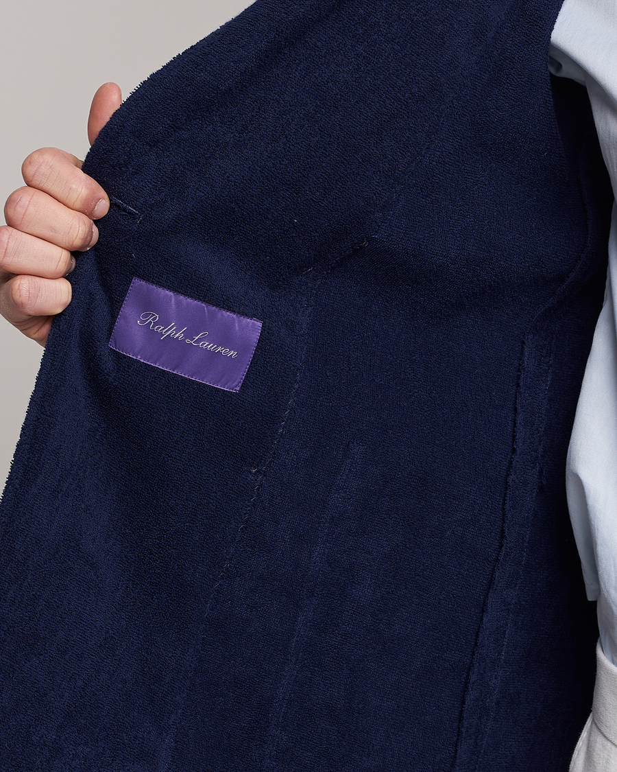 Men | Blazers | Ralph Lauren Purple Label | Knitted Terry Cloth Blazer Navy