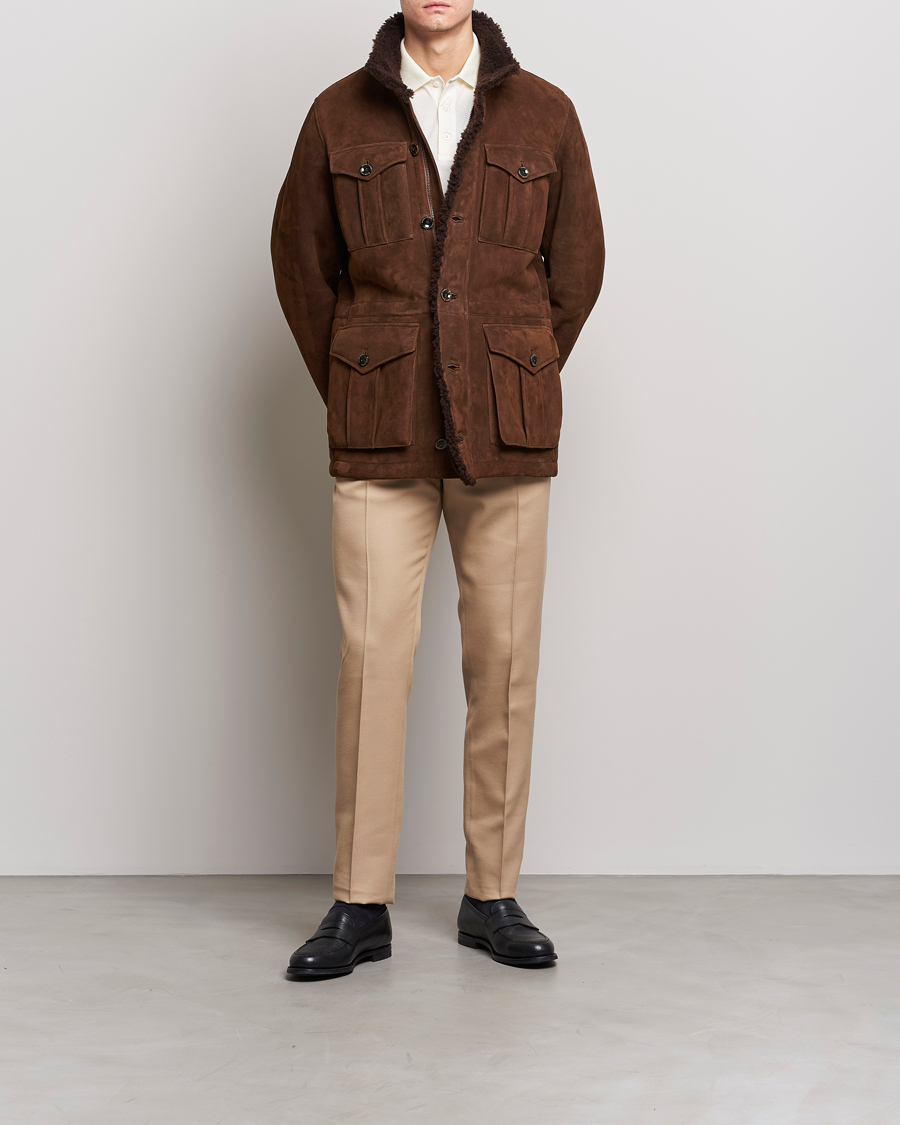 Men | Trousers | Ralph Lauren Purple Label | Cavalry Twill Trousers Tan