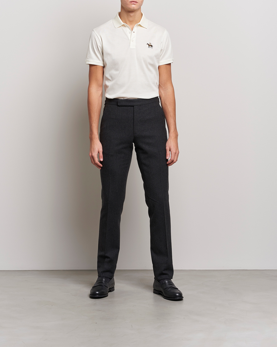 Men | Polo Shirts | Ralph Lauren Purple Label | Mercerized Cotton Polo Classic Cream